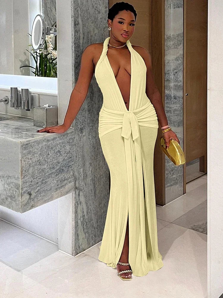 Golden Hour Draped Maxi Dress