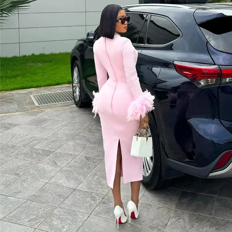 The Blush Affair Midi Dress