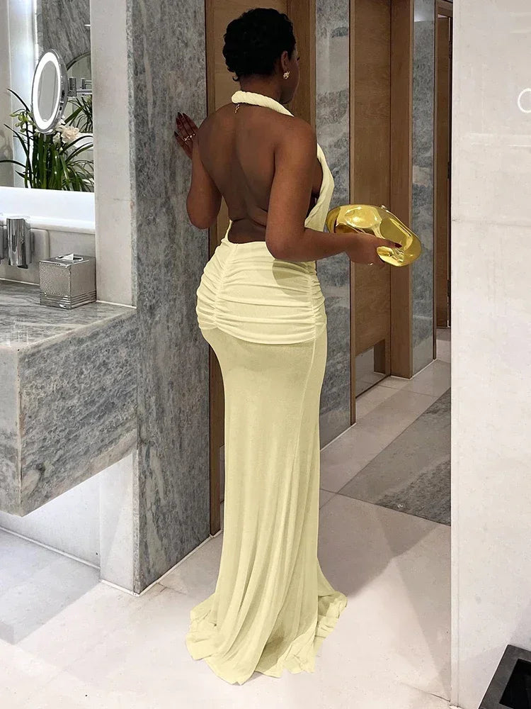 Golden Hour Draped Maxi Dress