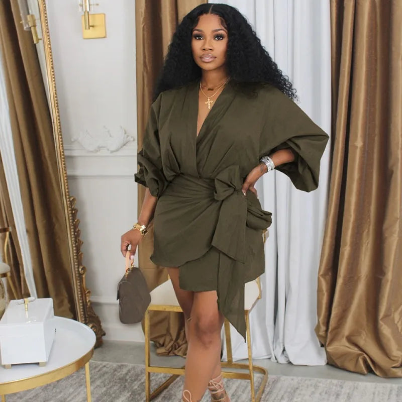 Executive Elegance Wrap Dress