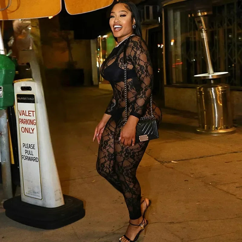 Midnight Lace Sheer Jumpsuit