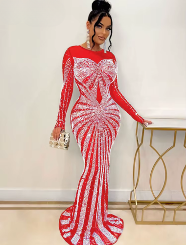 Ethereal Crystal Mermaid Gown