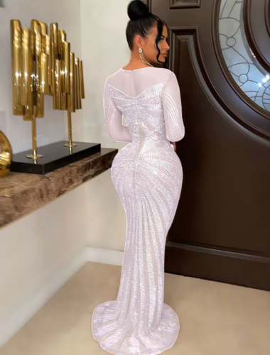 Ethereal Crystal Mermaid Gown