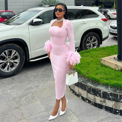 The Blush Affair Midi Dress