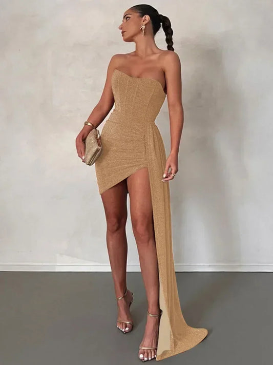 Golden Hour Draped Mini Dress