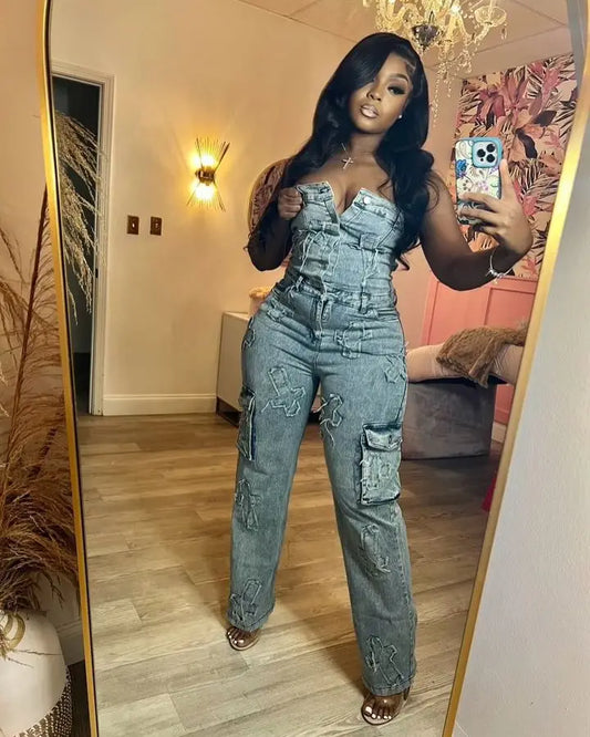 Denim Diva Cargo Jumpsuit