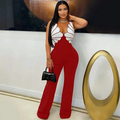 Scarlet Seduction Wide-Leg Jumpsuit