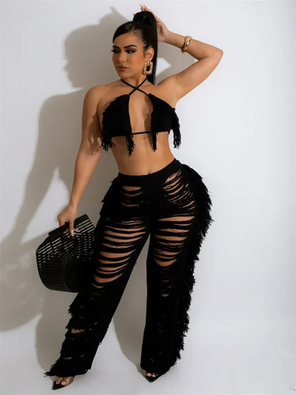 Seductive Crochet Two-Piece Set