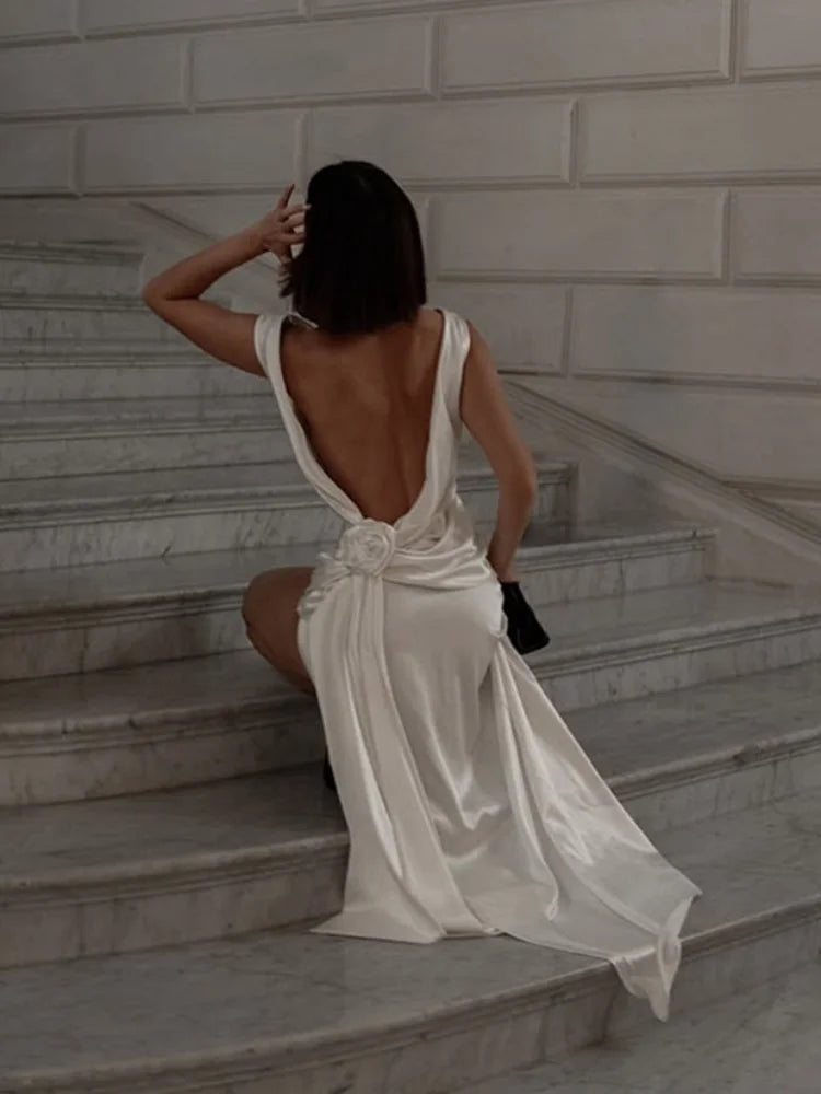 Ethereal Grace Draped Maxi Gown