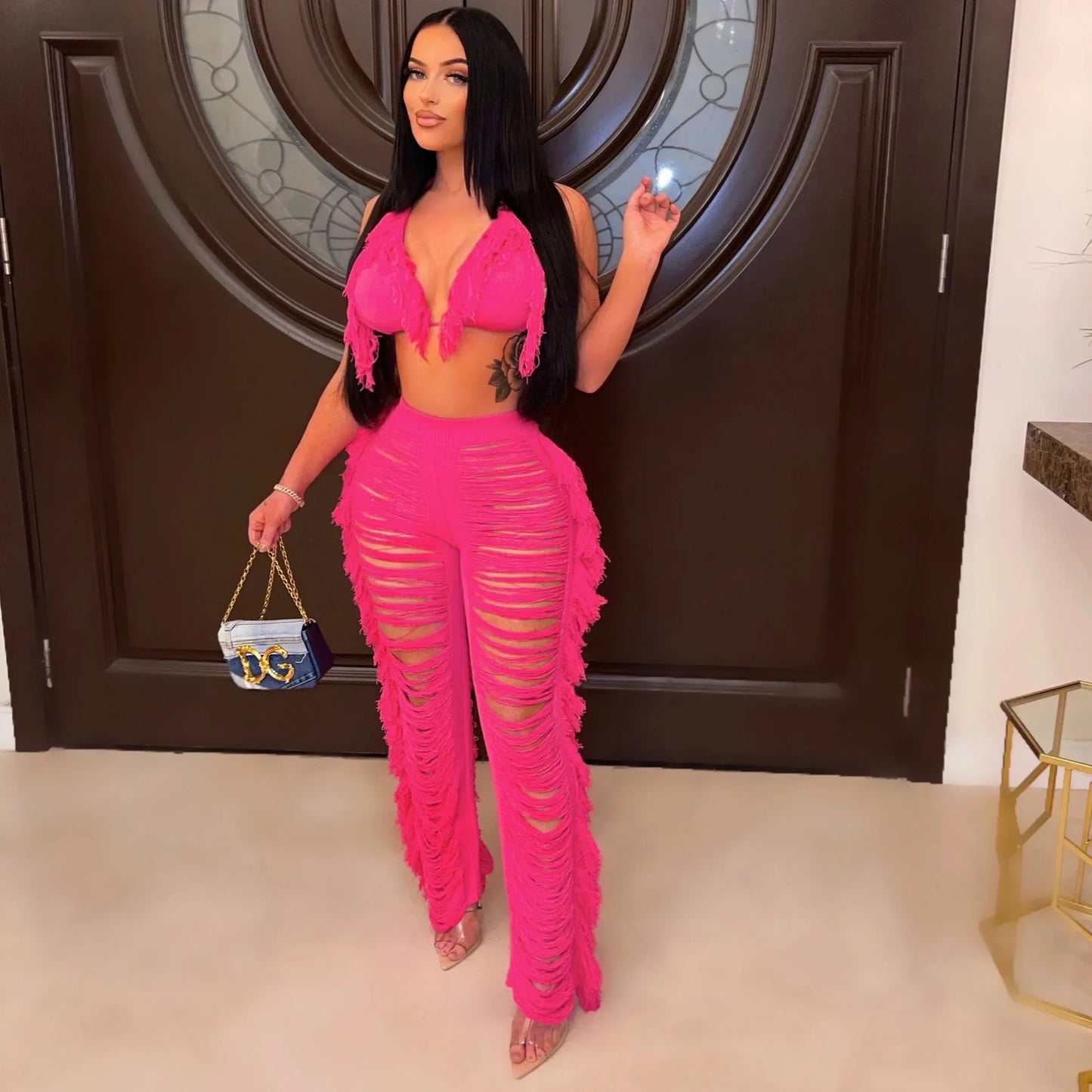 Seductive Crochet Two-Piece Set