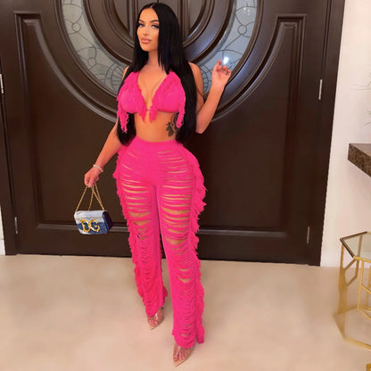 Seductive Crochet Two-Piece Set