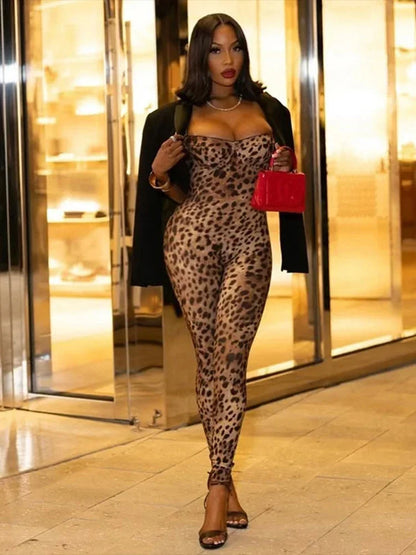 Leopard Luxe Bodycon Jumpsuit
