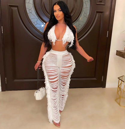 Seductive Crochet Two-Piece Set