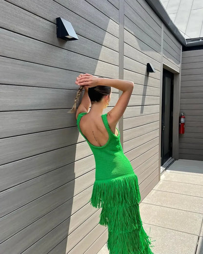 Midnight Fringe Luxe Dress