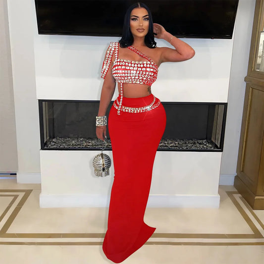 Diamond Radiance Rhinestone Two-Piece Set