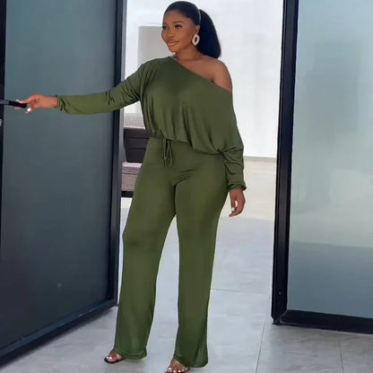 Effortless Authority Off-Shoulder Jumpsuit