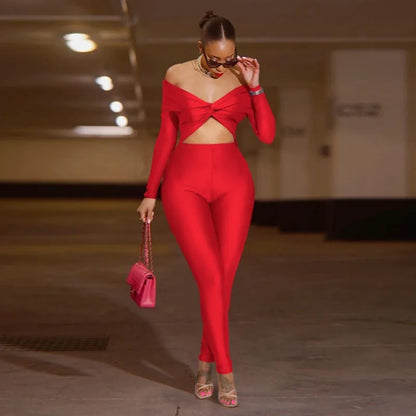 Seductive Silhouette Rhinestone Jumpsuit