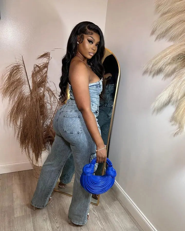 Denim Diva Cargo Jumpsuit