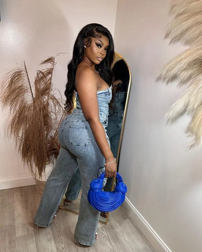 Denim Diva Cargo Jumpsuit