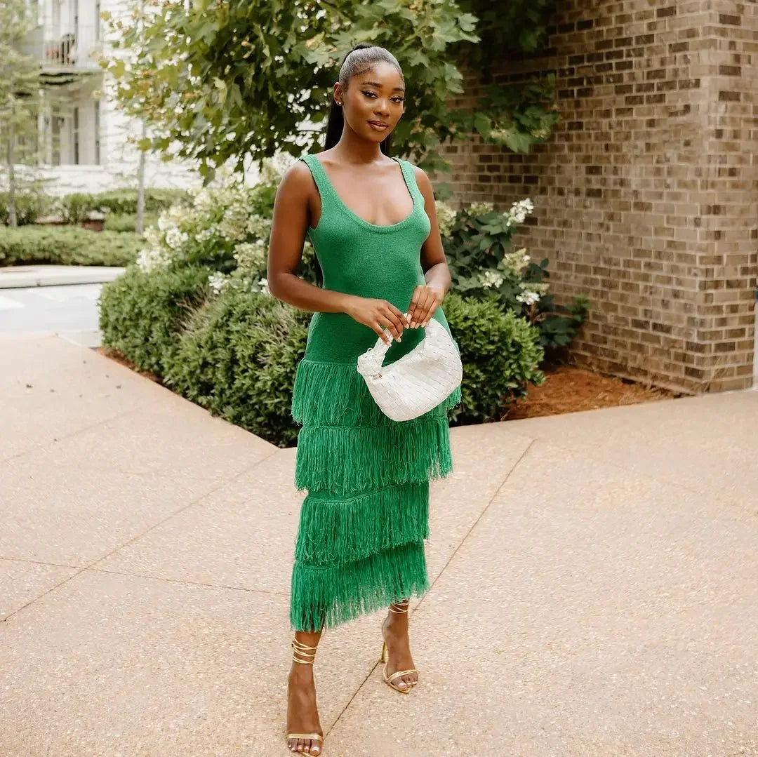 Midnight Fringe Luxe Dress