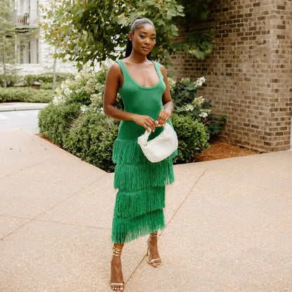 Midnight Fringe Luxe Dress