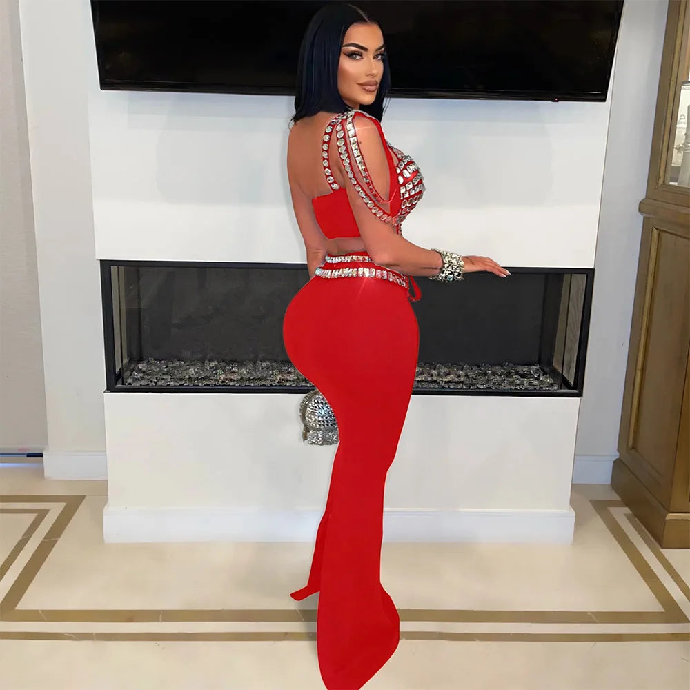 Diamond Radiance Rhinestone Two-Piece Set