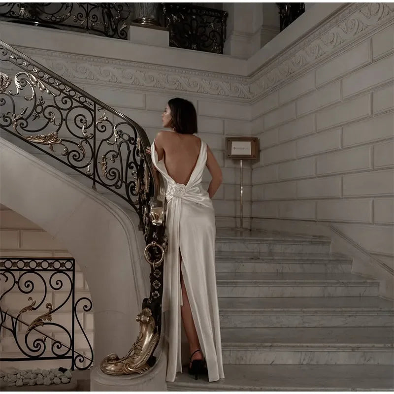 Ethereal Grace Draped Maxi Gown