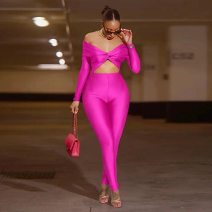 Seductive Silhouette Rhinestone Jumpsuit