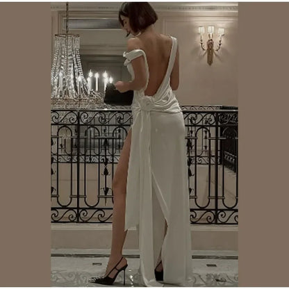 Ethereal Grace Draped Maxi Gown