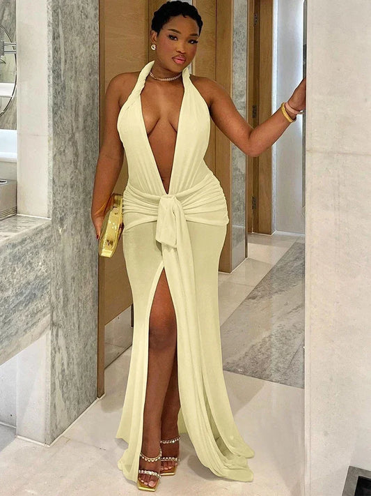 Golden Hour Draped Maxi Dress