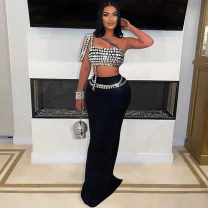 Diamond Radiance Rhinestone Two-Piece Set