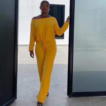 Effortless Authority Off-Shoulder Jumpsuit