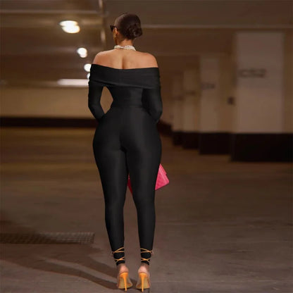 Seductive Silhouette Rhinestone Jumpsuit