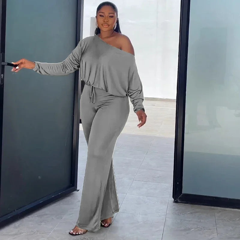 Effortless Authority Off-Shoulder Jumpsuit