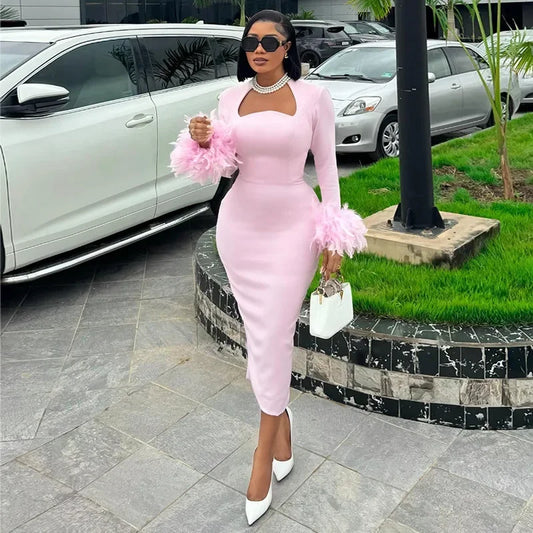 The Blush Affair Midi Dress