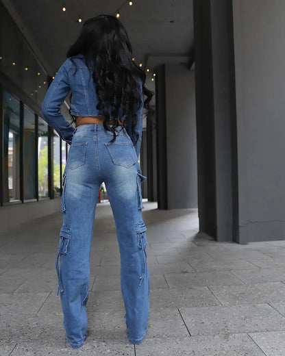 Urban Luxe Cargo Denim Set