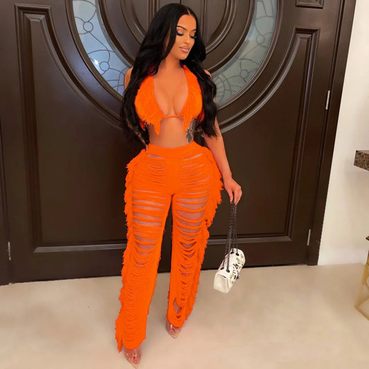 Seductive Crochet Two-Piece Set