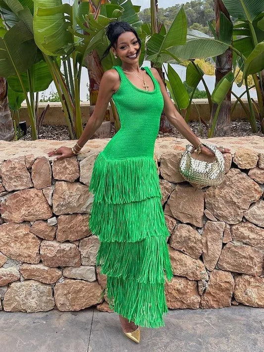 Midnight Fringe Luxe Dress