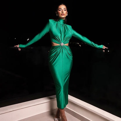 Emerald Royale Satin Gown