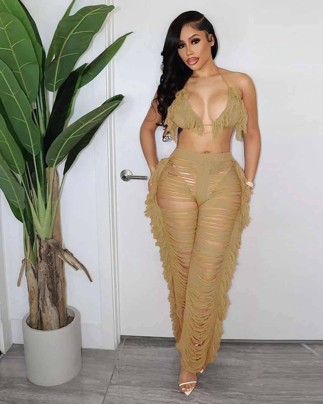 Seductive Crochet Two-Piece Set
