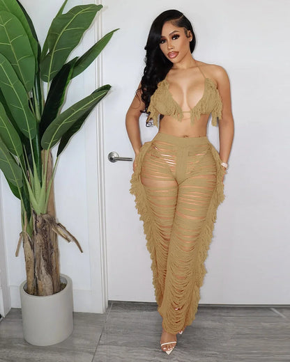 Seductive Crochet Two-Piece Set
