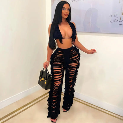 Seductive Crochet Two-Piece Set